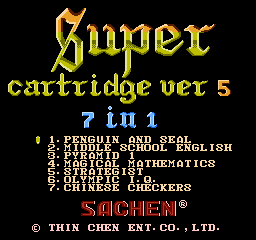 Super Cartridge Ver 5 - 7 in 1 (Asia) (Ja) (Unl) box art